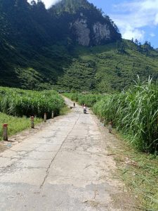 Traveling in Hà Giang along scenic routes under pleasant weather conditions